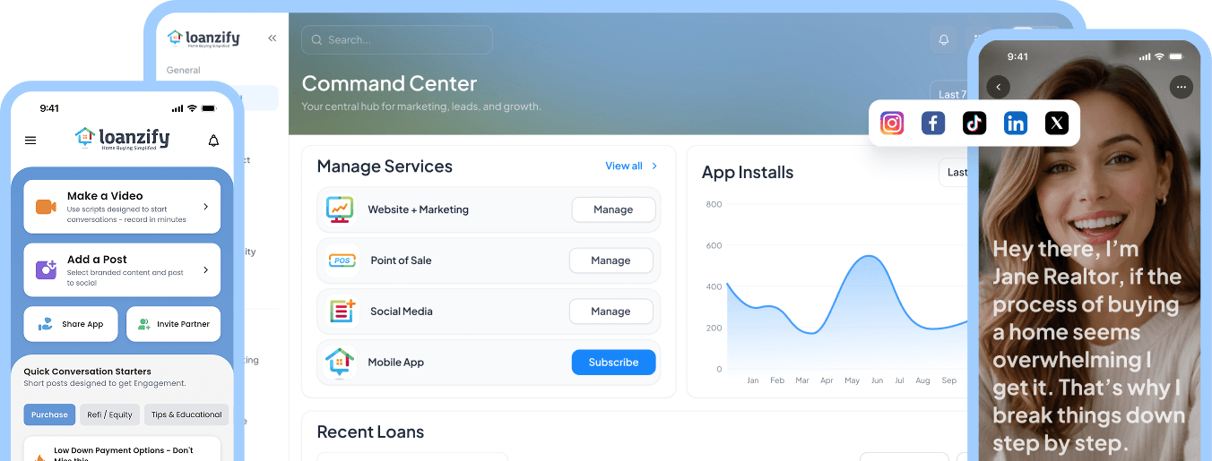 Loanzify Command Center dashboard